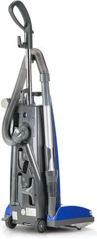 مكنسة كهربائية عمودية Prolux 9000 - ترشيح HEPA قوي، وغرفة غبار مملوءة بأكياس للحماية من الحساسية، ولفافة فرشاة من الفولاذ المقاوم للصدأ، وأدوات مدمجة، ودواسة التحكم في لفة الفرشاة in Kuwait