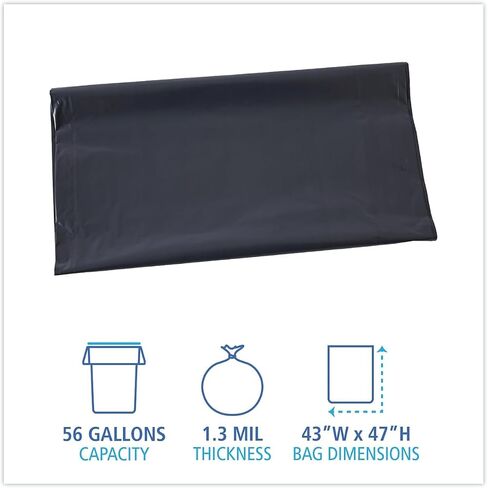 بطانات العلب الصناعية ذات الكثافة المنخفضة الخطية من Boardwalk، 56 جالونًا، 1.3 مل، 43 × 47، رمادي، 100/كرتون in Kuwait