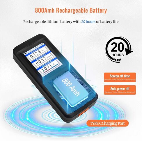 مقياس EMF، كاشف إشعاع المجال الكهرومغناطيسي الرقمي القابل لإعادة الشحن من AKSTEST، كاشف EMF رقمي LCD محمول باليد، اختبار رائع لفحص EMF المنزلي، المكتب، الهواء الطلق وصيد الأشباح in Kuwait