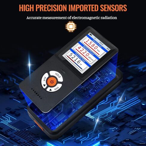 مقياس EMF، كاشف إشعاع المجال الكهرومغناطيسي الرقمي القابل لإعادة الشحن من AKSTEST، كاشف EMF رقمي LCD محمول باليد، اختبار رائع لفحص EMF المنزلي، المكتب، الهواء الطلق وصيد الأشباح in Kuwait