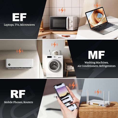مقياس EMF، كاشف إشعاع المجال الكهرومغناطيسي الرقمي القابل لإعادة الشحن من AKSTEST، كاشف EMF رقمي LCD محمول باليد، اختبار رائع لفحص EMF المنزلي، المكتب، الهواء الطلق وصيد الأشباح in Kuwait