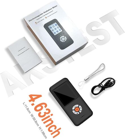 مقياس EMF، كاشف إشعاع المجال الكهرومغناطيسي الرقمي القابل لإعادة الشحن من AKSTEST، كاشف EMF رقمي LCD محمول باليد، اختبار رائع لفحص EMF المنزلي، المكتب، الهواء الطلق وصيد الأشباح in Kuwait