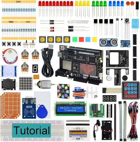 Freenove Ultimate Starter Kit with Board V5 Rev4 WiFi (Compatible with Arduino IDE), Arm Cortex-M4 Microcontroller, Onboard ESP32-S3, 399-Page Detailed Tutorial, 220 Items, 78 Projects in Saudi Arabia