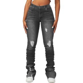 Stacked Flared Jeans for Women High Waisted Stretchy Slim Fit Skinny Bell Bottom Jeans Trendy Flare Denim Pants