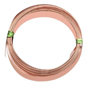PATIKIL Flat Copper Wire, 2 Rolls 32Gauge/0.2x12mm 3m/9.84ft Bendable Flat Craft Wire for Jewelry DIY Making Earring Beading Garden Plants, Copper