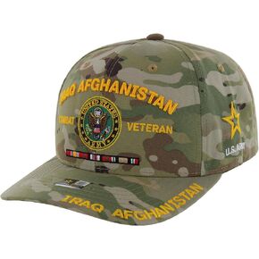 Iraq Afghanistan Veteran Hat for Men Official Licensed US Army Military Combat Veterans Embroidered Adjustable Cap