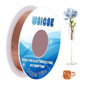 24 Gauge 200 FT 99.9% Soft Copper Wire, 0.5mm Diameter Craft Copper Wire for Electroculture, Gardening, Jewelry Making, Beading, DIY Artwork
