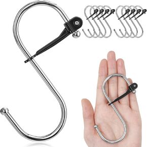 S Hooks, 8pcs 4.1 Inch Heavy Duty S Hooks for Hanging with Safety Buckle, Large S Hooks for Closet, Kitchen, Bathroom