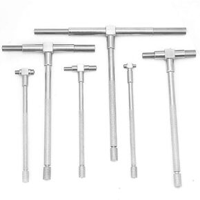 Telescopic Gauge, 6Pcs Adjustable Inner Diameter Caliper Telescoping T Bore Hole Gage Set Inside Micrometer Measuring Tool