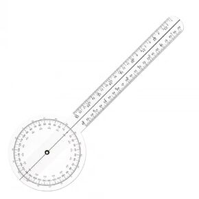 Goniometer 3-Piece Goniometer Set, 12/6/8 inch 360-degree Transparent Protractor Body Measurement with Physical Therapy Goniometer Measuring Square (12/6/8 inch)
