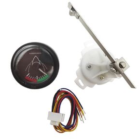 INTBUYING 52mm Rudder Angle Indicator with Mating Angle Sensor Waterproof Gauge Signal 0-190 Ohm Rudder Angle Indicator for Boat Construction Machinery