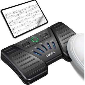 LEKATO Wireless Page Turner Pedal, Bluetooth Page Turner for Phone and Tablets Page Turning, Rechargeable Music Page Turner Ipad Wireless Foot Pedal Page Turner for Playing Instruments App Controller