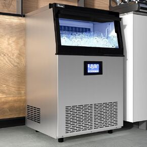 YITAHOME Upgraded Commercial Ice Maker Machine, 150LBS/24H Large Ice Maker Under Counter with 33LBS Storage Bin, Outdoor Free Standing Undercounter Ice Machine for Restaurant, Home, Bars, Coffee Shop