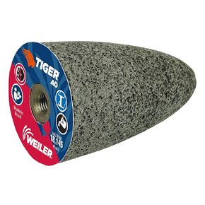 Weiler 68309 TIGER AO TYPE 16 Round Tip Portable Grinding Cone, A24-R, 2" X 3" X 3/8-24, (Pack of 12)