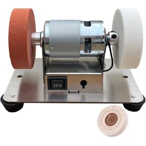 100W Bench Grinder 7 Speed Adjustable Table Top Grinder Polisher Bench Grinding Tool for Sharpening and Polishing 3Inch Wheels(Double sander set)