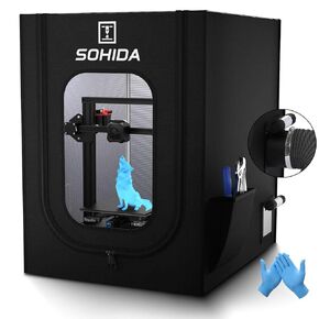 3D Printer Enclosure, Printer Cover with 72mm Exhaust Fan Port, Fireproof, Dustproof, Noise Reduction, for Ender 3/Pro/V2/S1/Anycubic Elegoo, Maintains Constant Temperature, 25.59"x21.65"x29.53