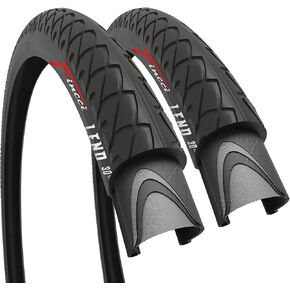Fincci Pair of Bike Tires 26 x 2.125 Inch 54-559 Slick Foldable Tire for Cycle Road Hybrid Street Bike - 26x2.125 Bicycle Tire Pack of 2