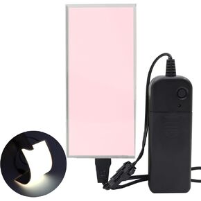 Electroluminescent Light Sheet DIY EL Cuttable 12cm x 5cm Electroluminescent EL Panel Light for Decoration/Cosplay/Warning Constant Bright/Fast Flashing/Slow Flashing Three Modes (White)