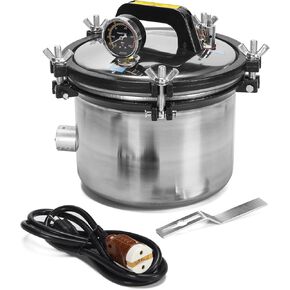 8L Portable Laboratory Tool Cleaning Steam Autoclave, Made of 304 Stainless Steel, Dual Fuel (Coal & Electric), Dry-Burn Protection YX-280B