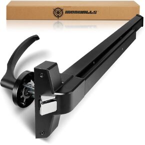 IRONWALLS Panic Bars for Exit Doors 32 Inch, Silver Commercial Push Bar Panic Exit Device Aluminum with Exterior Door Lever Handle, Emergency Exit Panic Door Hardware for 32"-47" Doors