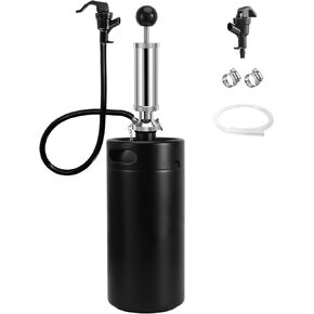 128 Oz Mini Keg Growler with Beer Tap System, 3.6L Keg Tap Pump Pressurized Hand Pump Draft Beer Dispenser for Homebrewing Picnic Parties