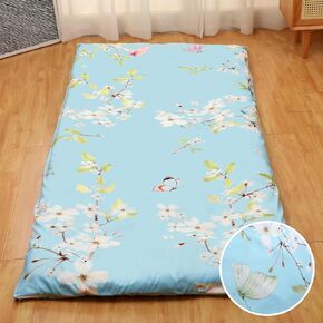 Preboun Futon Mattress Cover Traditional Japanese Mattress Cover 100% Cotton Futon Slipcover with Zipper Sleeping Mat Protector Washable Skin Friendly Without Shrinking Twin Size