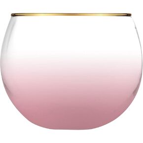 Slant Collections Roly Poly Cocktail Glass, 13-Ounce, Pink Ombre