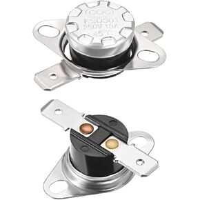 uxcell KSD301 Thermostat 45°C/113°F 10A Normally Open N.O Adjust Snap Disc Temperature Switch 2pcs