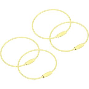 uxcell Cable Key Rings, Wire Keychain Twist Loops for Lanyards, Keychains