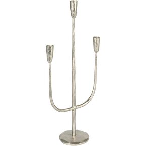 Creative Co-Op Hand-Forged Metal Candelabra, Antique Brass Finish (Holds 3 Taper Candle Holder