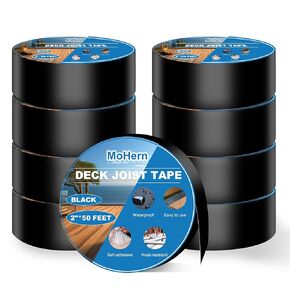 MoHern 9 Rolls Joist Tape for Decking 2 Inch, 2'' x 50' Butyl Joist Tape, Weather-Resistant Deck Flashing Tape Waterproof, Self-Adhesive Joist Tape for Decks, Anti-Corrosion Deck Flashing Tape