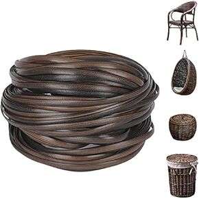 Wicker Repair Material， Flat Synthetic Rattan Weaving Material Plastic Rattan for Knit and Repair Chair Table,Storage Basket,Ect (Coffee Gradient B)