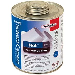 Rectorseal 55993 Quart Hot 203L Medium Body Blue Low Voc Pvc Solvent Cement