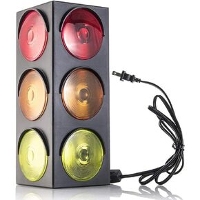 Kicko Traffic Light Lamp, 12.25 inch - Simulates Traffic Stop Light - Novelty Traffic Light Toy - Plug-in Blinking Bedside Lamp - Race Decorations Traffic Signs - Red Light Green Light Game for Kids