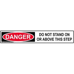 ComplianceSigns.com Danger Do Not Stand On Or Above This Step Label Decal, 6x1 inch 4-Pack Vinyl for Industrial Notices