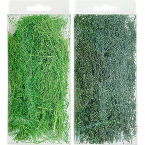 Woohome Miniature Shrubs Model Bushes Long Shrub Vegetation Groups Static Grass Tuft Model Lowland Shrubs Tuft for DIY Model Train Landscape Railroad Scenery, Beige