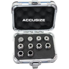 Accusize Industrial Tools 10 Pc Er-16 Collet Set, Size from 1/32'' to 3/8'', 0223-0765