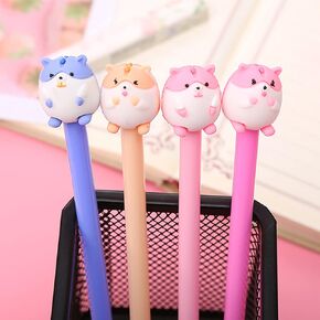 KRIZJUES 12 Pcs Fruit Cartoon Animal Pens, Kawaii School Supplies Pens Cute Gel Ink Pens Boys Girls Pens Suitable for Writing, Gifts for Children and Teachers, Black Refill 0.5mm