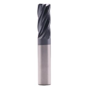 High Performance Solid Carbide Corner Radius End Mill - AlCrN Coated, Variable Helix- .060" Corner Radius, 5 Flute, 1/2" Cutting Diameter, 1/2" Shank Diameter, 1-1/4" Length of Cut, 3" Overall Length