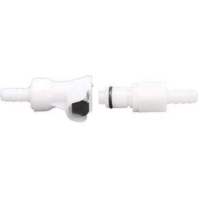 Plastic Hose Quick Connector with Shut-Off,Gas and Liquid Quick Connector check valve Beer Line Tubing Quick Disconnect (1/4" Barb)