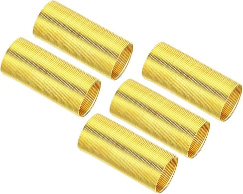 PATIKIL 22Ga 1.67"L Brass French Wire, 5 Pcs 0.79" Outer Dia Metallic Spiral Wire for Embroidery Jewelry Making Cloth Decoration DIY Crafts, Gold Tone in Saudi Arabia