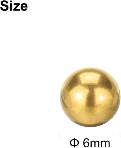 uxcell 100 Pcs Precision Solid Brass Bearing Balls 6mm Industrial Brass Ball Spheres for Machinery, Automotive, and DIY (H62 Brass) in Saudi Arabia