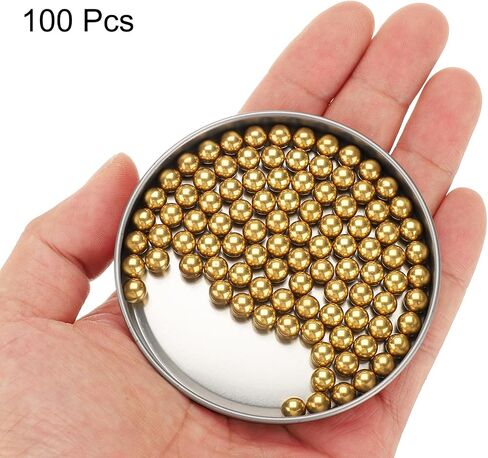 uxcell 100 Pcs Precision Solid Brass Bearing Balls 6mm Industrial Brass Ball Spheres for Machinery, Automotive, and DIY (H62 Brass) in Saudi Arabia