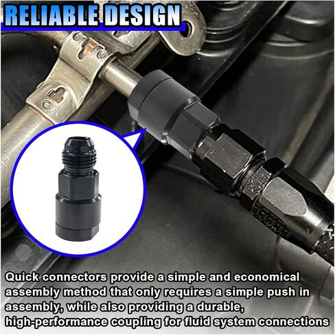 2PCS 6AN Male to 3/8" & 5/16" EFI Fuel Line Fitting, Quick Disconnect Female EFI Fuel Adapter Connector, Aluminum Push on Fuel Rail Fitting, Universal Modification Accessories for Most Cars (3/8&5/16) in Saudi Arabia