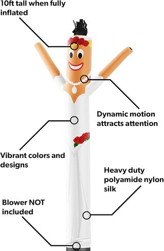 LookOurWay Air Dancers Inflatable Tube Man Attachment - 10 Feet Tall Wacky Waving Inflatable Dancing Tube Guy for Business Promotion (Blower Not Included) - Restaurant and Food Themed - Chef in Saudi Arabia