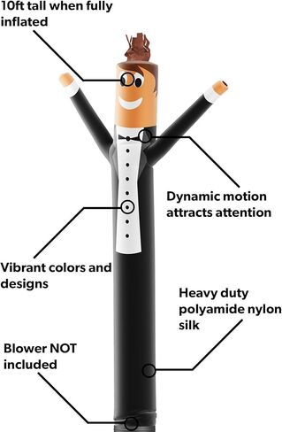 LookOurWay Air Dancers Inflatable Tube Man Attachment - 10 Feet Tall Wacky Waving Inflatable Dancing Tube Guy for Business Promotion (Blower Not Included) - Restaurant and Food Themed - Chef in Saudi Arabia