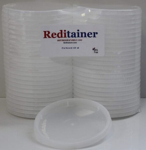 أغطية حاويات Reditainer® Deli - أغطية بلاستيكية متينة محكمة الغلق - أغطية Deli بديلة قابلة لإعادة الاستخدام لحاويات Reditainer® Deli - * الأغطية فقط * - عدد العبوات (48) in Saudi Arabia