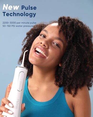 MySmile LP211 Cordless Advanced Water Flossers for Teeth, 5 Cleaning Modes Rechargeable Power Dental Flosser 8 Replacement Jet Tips IPX 7 Waterproof Dental Irrigator with Portable Travel Storage Pouch in Saudi Arabia