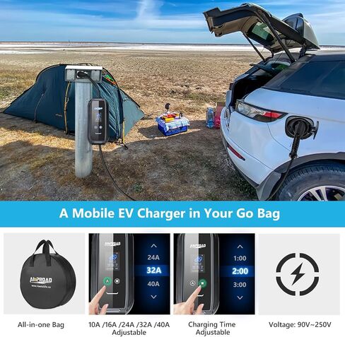 iFlow P7 EV Charger, 32Amp Level 2 for Portable & Wall Charger, WiFi Enabled Adjustable & Universal EVSE(NEMA 14-50 Plug, 23 Ft Cable) in Saudi Arabia