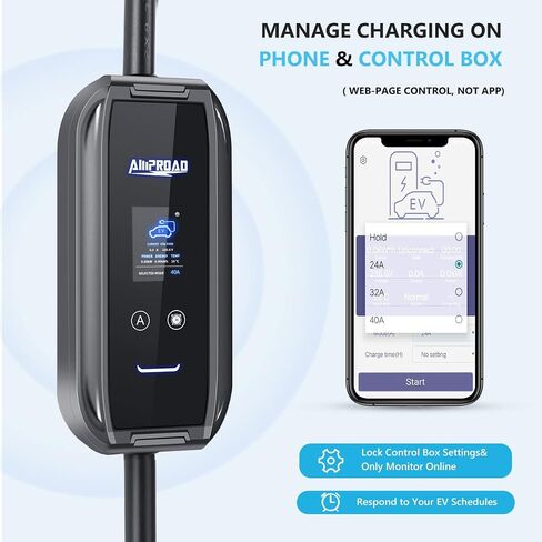 iFlow P7 EV Charger, 32Amp Level 2 for Portable & Wall Charger, WiFi Enabled Adjustable & Universal EVSE(NEMA 14-50 Plug, 23 Ft Cable) in Saudi Arabia